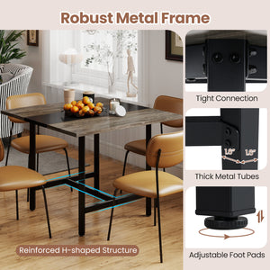 39.5 Inches Square Conference Table Meeting Room Table with Thickened Tabletop-Grey
