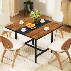 39.5 Inches Square Conference Table Meeting Room Table with Thickened Tabletop-Rustic Brown
