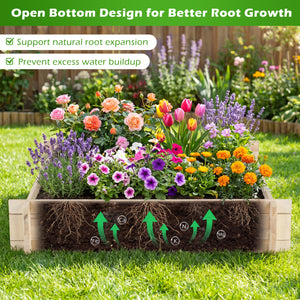 39.5" x 39.5" Square  Wooden Raised Garden Bed-Natural