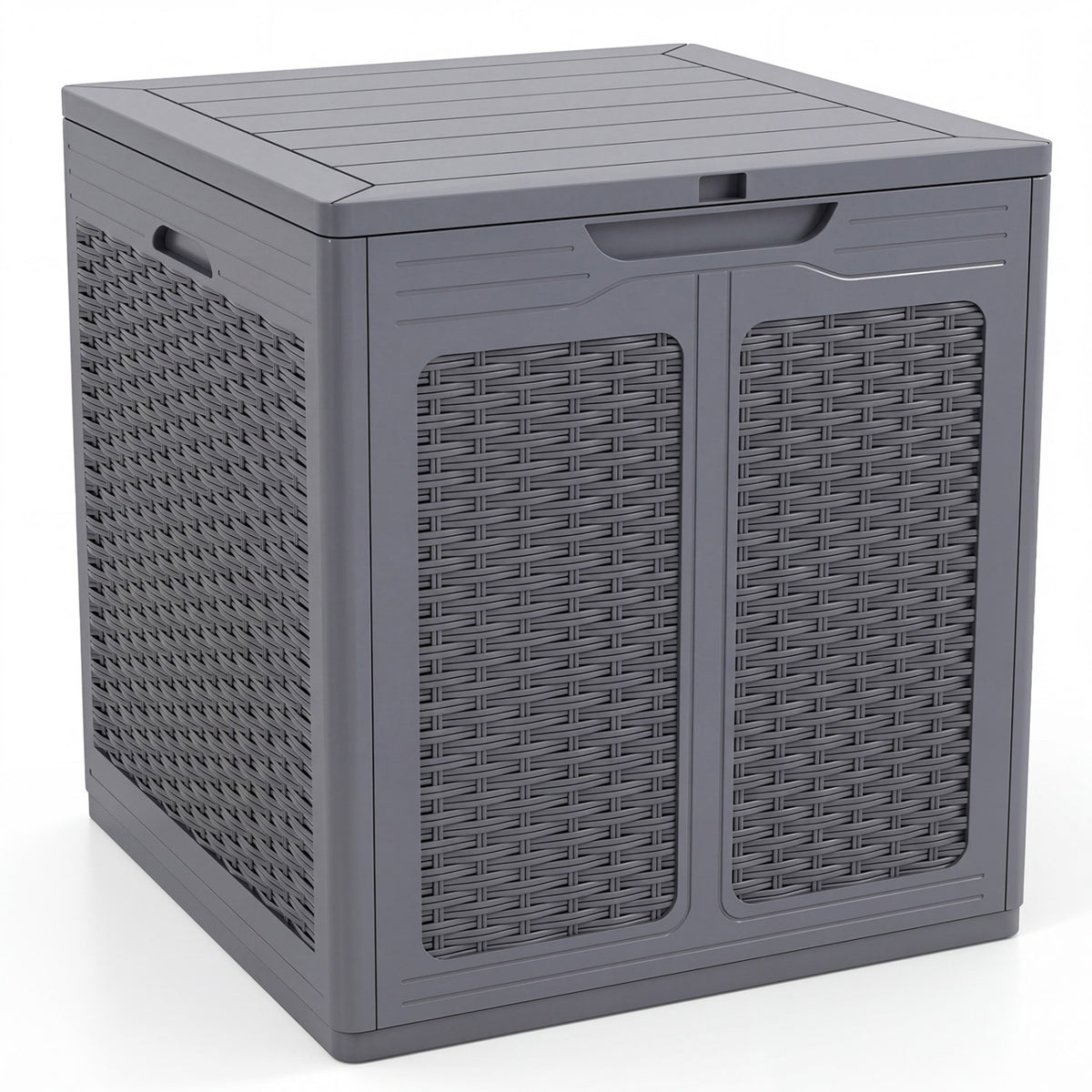 39 Gallon Deck Box with Lockable Lid Package Delivery Box for Patio Furniture Cushions-Gray