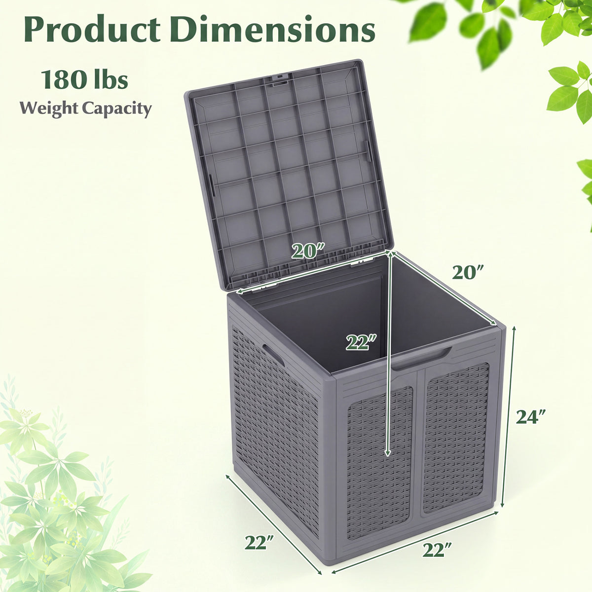 39 Gallon Deck Box with Lockable Lid Package Delivery Box for Patio Furniture Cushions-Gray