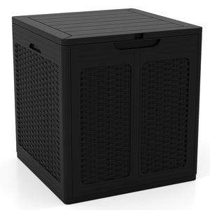 39 Gallon Deck Box with Lockable Lid Package Delivery Box for Patio Furniture Cushions-Black