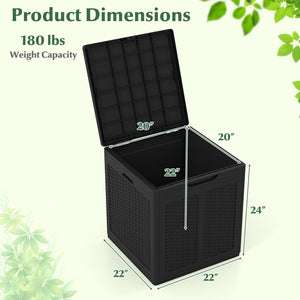 39 Gallon Deck Box with Lockable Lid Package Delivery Box for Patio Furniture Cushions-Black