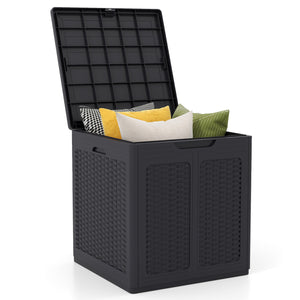 39 Gallon Deck Box with Lockable Lid Package Delivery Box for Patio Furniture Cushions-Brown