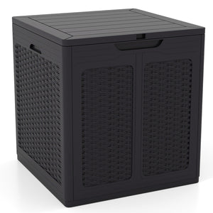 39 Gallon Deck Box with Lockable Lid Package Delivery Box for Patio Furniture Cushions-Brown