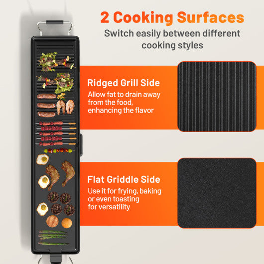 39.5 Inch Extra Large Electric Griddle with 2 Cooking Surface and Adjustable Temperatures