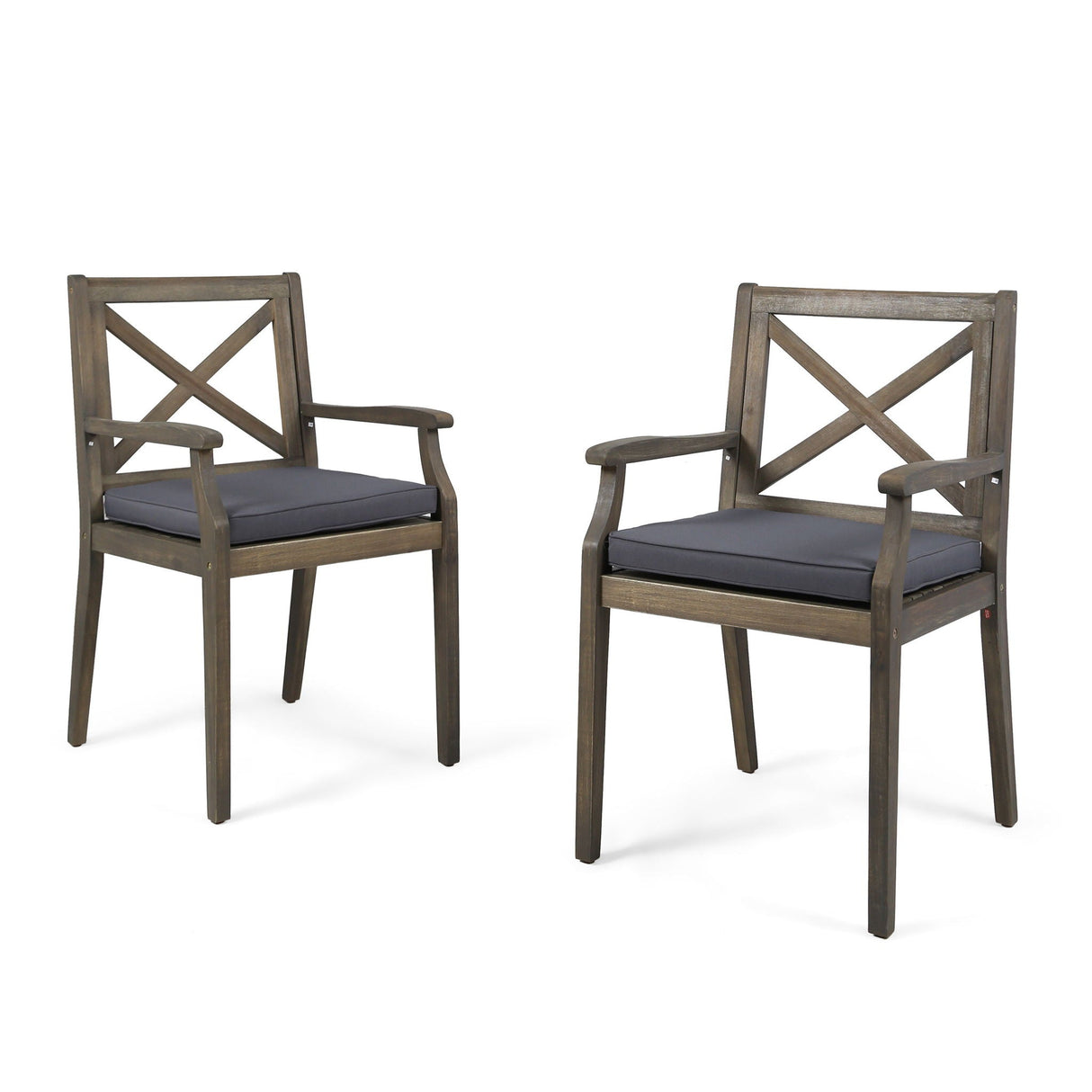 Perla - Dining Chair Set With Cushions 2 Piece - Dark Gray by Couch.com