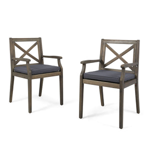 Perla - Dining Chair Set With Cushions 2 Piece - Dark Gray by Couch.com