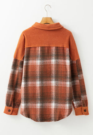 Plaid Button Up Long Sleeve Jacket Classic & Timeless Lightwear Outerwear For women and Girls
