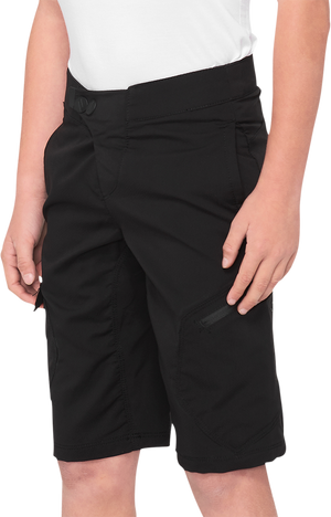 100% Youth Ridecamp Shorts - Black - US 26 40033-00002