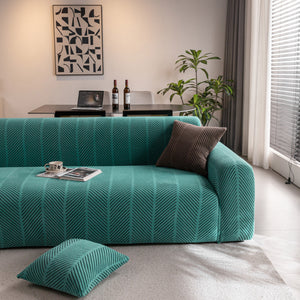 High Stretch Chevron Sofa Cover, Soft Washable Textured Jacquard Slipcover for Couch