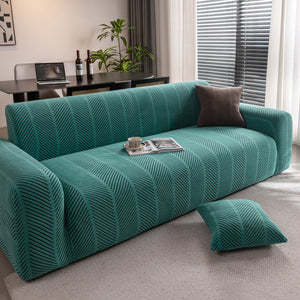 High Stretch Chevron Sofa Cover, Soft Washable Textured Jacquard Slipcover for Couch