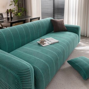 High Stretch Chevron Sofa Cover, Soft Washable Textured Jacquard Slipcover for Couch