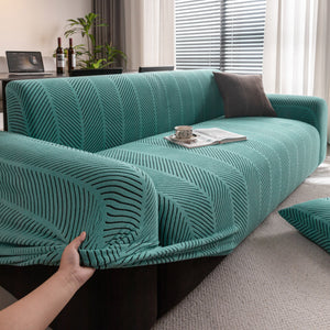 High Stretch Chevron Sofa Cover, Soft Washable Textured Jacquard Slipcover for Couch
