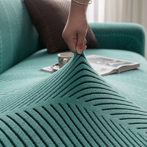 High Stretch Chevron Sofa Cover, Soft Washable Textured Jacquard Slipcover for Couch
