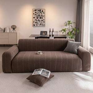 High Stretch Chevron Sofa Cover, Soft Washable Textured Jacquard Slipcover for Couch