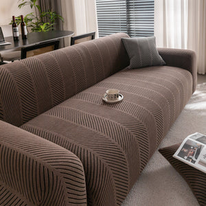 High Stretch Chevron Sofa Cover, Soft Washable Textured Jacquard Slipcover for Couch