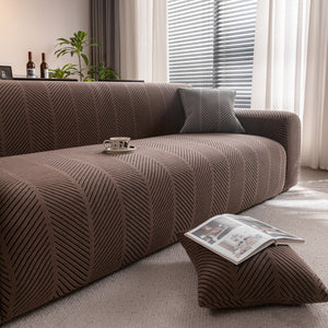 High Stretch Chevron Sofa Cover, Soft Washable Textured Jacquard Slipcover for Couch