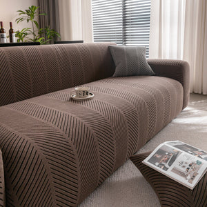 High Stretch Chevron Sofa Cover, Soft Washable Textured Jacquard Slipcover for Couch