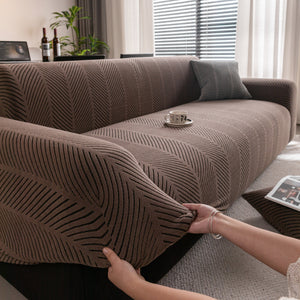 High Stretch Chevron Sofa Cover, Soft Washable Textured Jacquard Slipcover for Couch