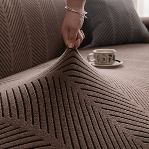 High Stretch Chevron Sofa Cover, Soft Washable Textured Jacquard Slipcover for Couch
