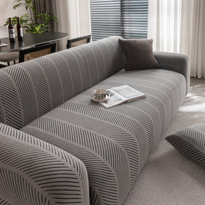 High Stretch Chevron Sofa Cover, Soft Washable Textured Jacquard Slipcover for Couch