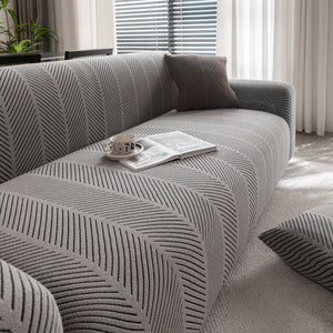 High Stretch Chevron Sofa Cover, Soft Washable Textured Jacquard Slipcover for Couch