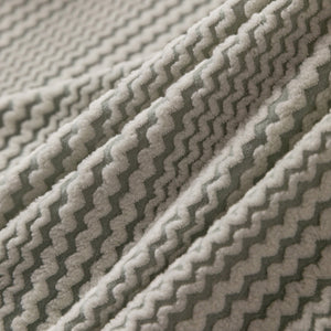 Modern Textured Stretch Sofa Cover, Plush Fleece Sofa Slipcover with 3D Stripe Texture