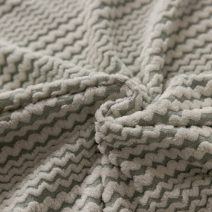 Modern Textured Stretch Sofa Cover, Plush Fleece Sofa Slipcover with 3D Stripe Texture