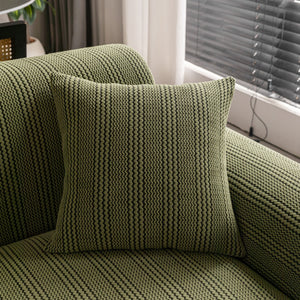 Modern Textured Stretch Sofa Cover, Plush Fleece Sofa Slipcover with 3D Stripe Texture
