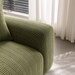 Modern Textured Stretch Sofa Cover, Plush Fleece Sofa Slipcover with 3D Stripe Texture