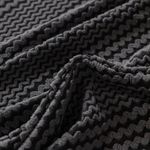 Modern Textured Stretch Sofa Cover, Plush Fleece Sofa Slipcover with 3D Stripe Texture