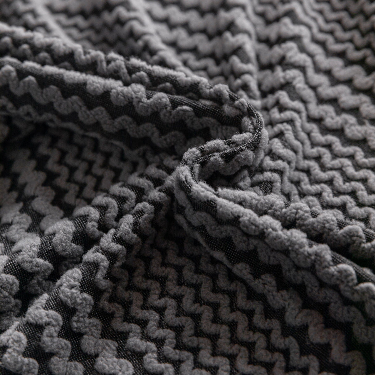 Modern Textured Stretch Sofa Cover, Plush Fleece Sofa Slipcover with 3D Stripe Texture