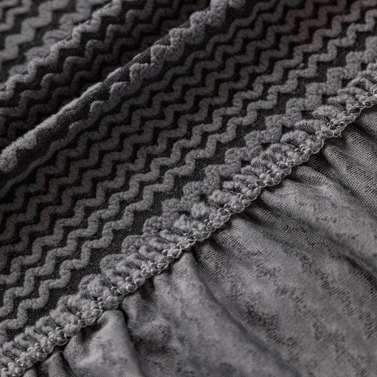 Modern Textured Stretch Sofa Cover, Plush Fleece Sofa Slipcover with 3D Stripe Texture