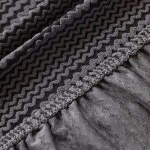 Modern Textured Stretch Sofa Cover, Plush Fleece Sofa Slipcover with 3D Stripe Texture