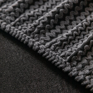 Modern Textured Stretch Sofa Cover, Plush Fleece Sofa Slipcover with 3D Stripe Texture