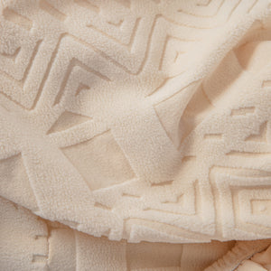 High Stretch Embossed Geometric Slipcover for Couch, Cozy Plush Fleece Couch Cover