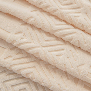 High Stretch Embossed Geometric Slipcover for Couch, Cozy Plush Fleece Couch Cover