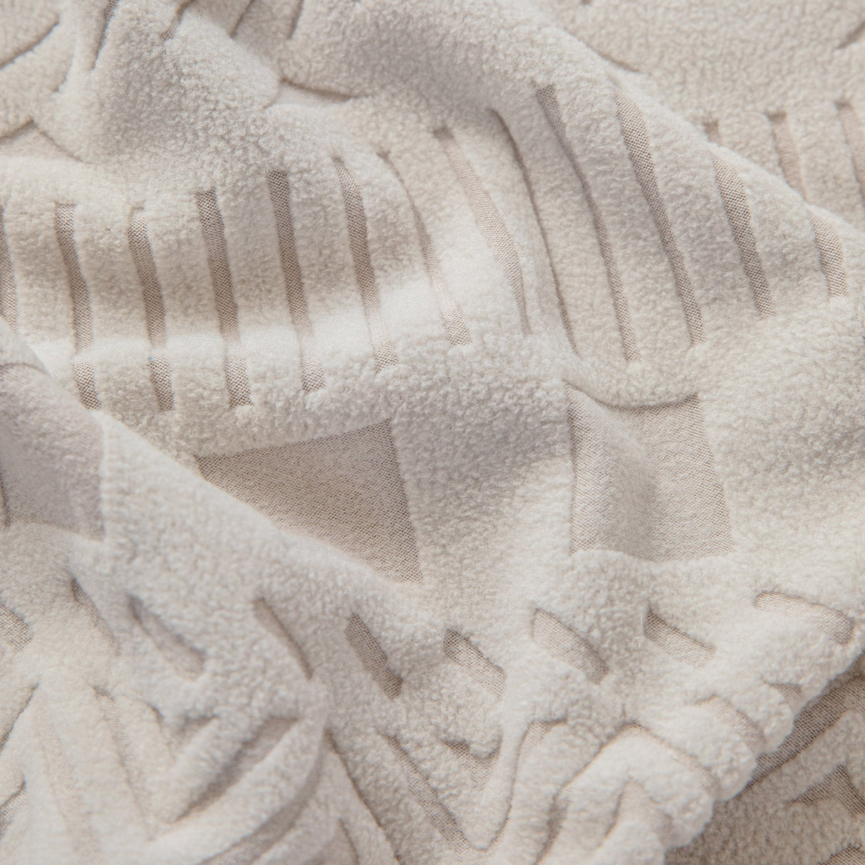 High Stretch Embossed Geometric Slipcover for Couch, Cozy Plush Fleece Couch Cover