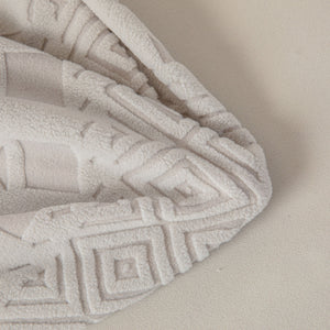 High Stretch Embossed Geometric Slipcover for Couch, Cozy Plush Fleece Couch Cover