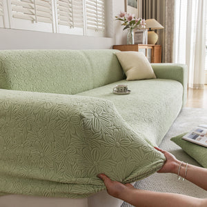 High Elastic Floral Couch Slipcover, Jacquard Stretch Non-Slip Furniture Protector
