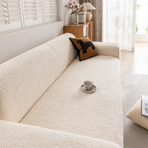High Elastic Floral Couch Slipcover, Jacquard Stretch Non-Slip Furniture Protector