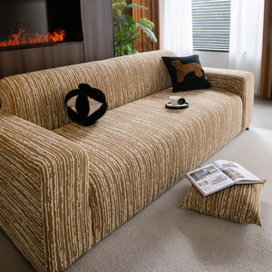High Stretch Couch Slipcover with Abstract Stripe, Washable Non-Slip Cover for Dogs