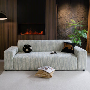 High Stretch Couch Slipcover with Abstract Stripe, Washable Non-Slip Cover for Dogs