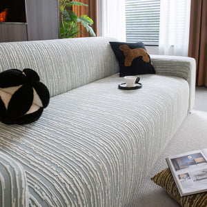 High Stretch Couch Slipcover with Abstract Stripe, Washable Non-Slip Cover for Dogs