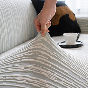 High Stretch Couch Slipcover with Abstract Stripe, Washable Non-Slip Cover for Dogs