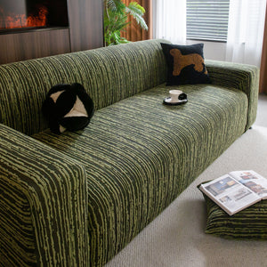 High Stretch Couch Slipcover with Abstract Stripe, Washable Non-Slip Cover for Dogs