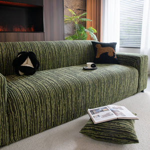 High Stretch Couch Slipcover with Abstract Stripe, Washable Non-Slip Cover for Dogs