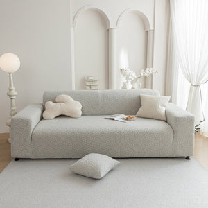 High Stretch Jacquard Sofa Slipcover, Soft Spandex Textured Floral Couch Cover