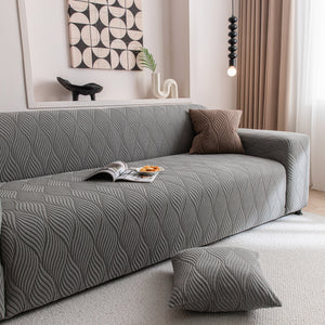 Modern Wavy Jacquard Sofa Slipcover, High Stretch Sofa Cover with 3D Organic Texture